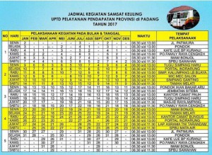 Jadwal Samsat Keliling Padang 2023