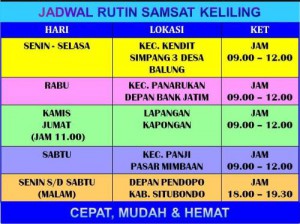 Jadwal rutin SAMSAT Keliling Situbondo