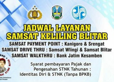 Jadwal SAMSAT Keliling Blitar April 2024