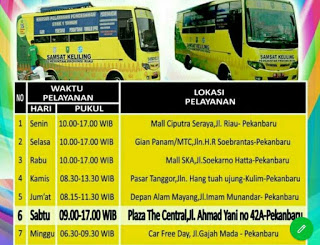 Jadwal samsat keliling pekanbaru Mei 2025