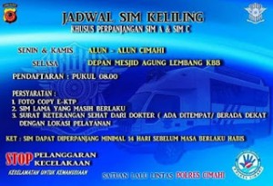 jadwal sim keliling Cimahi Mei 2025