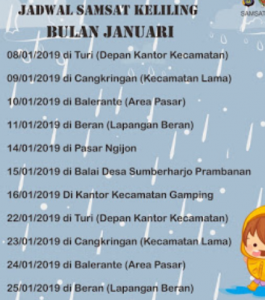 Jadwal SAMSAT Keliling Sleman Juni 2023