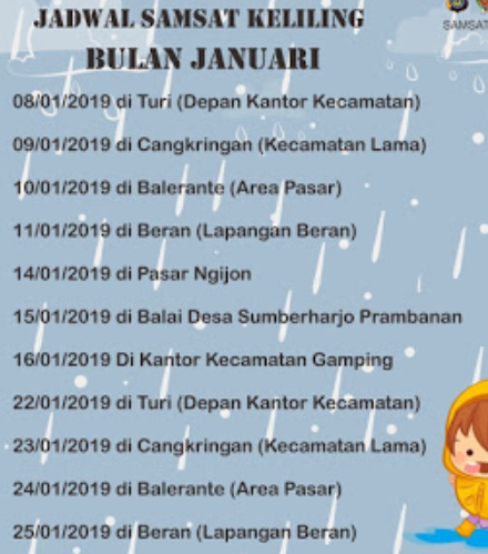 Jadwal SAMSAT Keliling Sleman April 2024