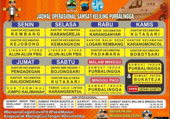 Jadwal SAMSAT Keliling Purbalingga Mei 2025