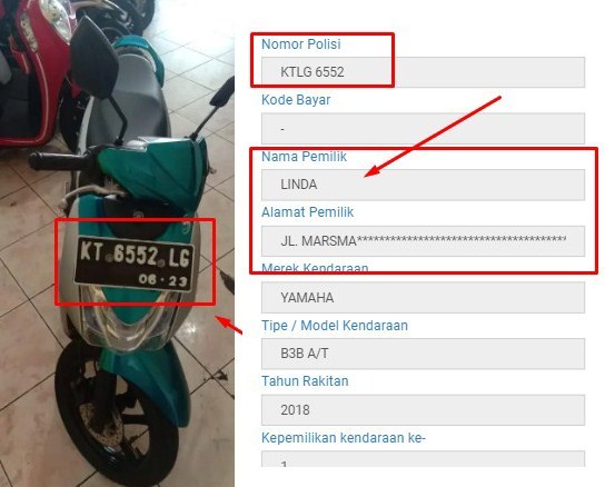 cara mengecek data nomor plat polisi menggunakan Aplikasi