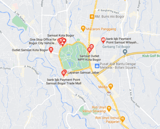 Map Lokasi samsat Keliling bogor Terbaru