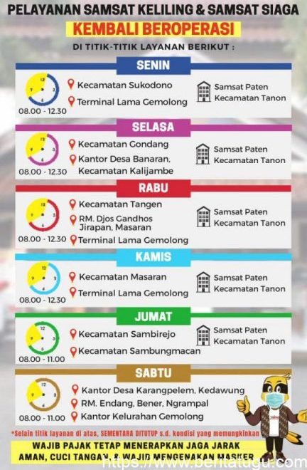 Jadwal Samsat Keliling Sragen Hari Ini Samsat Keliling