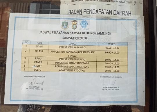 Jadwal Samsat Tangerang Selatan