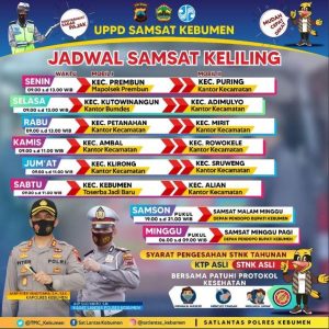 Jadwal SAMSAT Keliling Kebumen