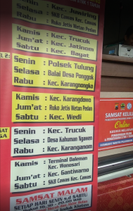 Jadwal Terbaru SAMSAT Keliling Klaten Senin- Sabtu