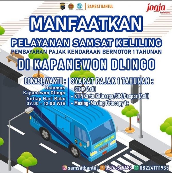 Manfaatkan pelayanan samsat keliling Dlingo