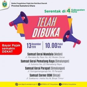 Telah dibuka Bayar Pajak di SAMSAT Kota Medan, Samsat Corner