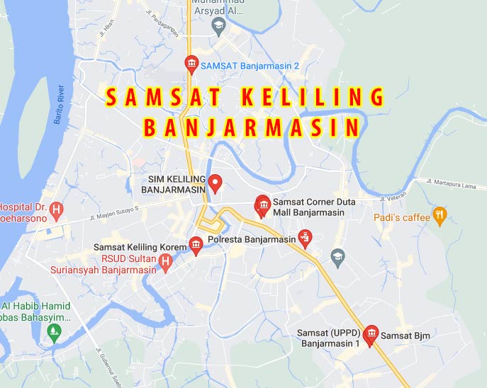 Map Lokasi Pelayanan SAMSAT Banjarmasin