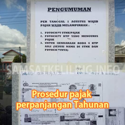 Prosedur Perpanjangan pajak Online tahunan