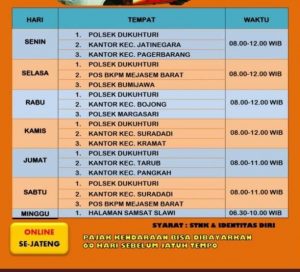 Jadwal Pajak Kendaraan Online di Tegal