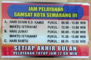 jam Pelayanan SAMSAT Kota Semarang