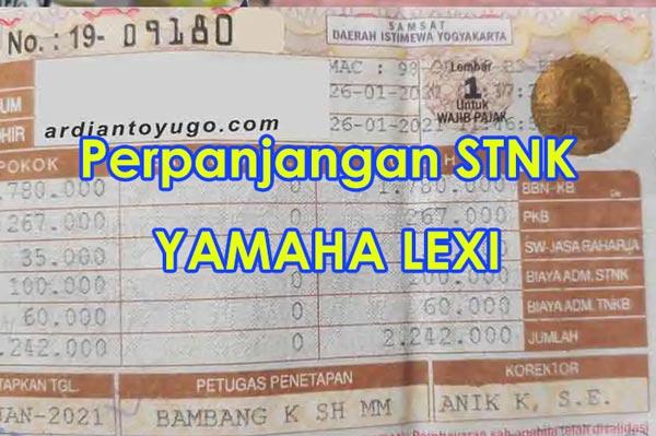 Perpanjangan STNK Motor Yamaha Lexi