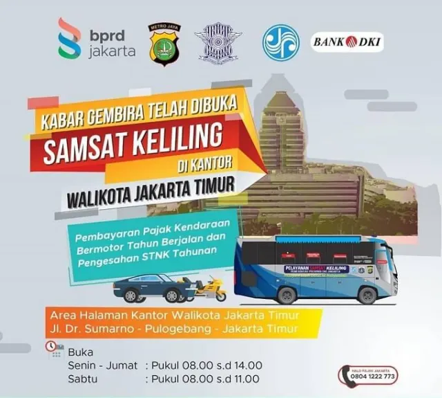 Lokasi SAMSAT Keliling Kota di Jakarta Timur