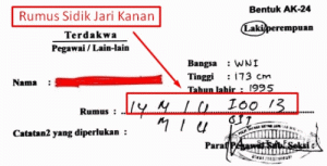 Rumus sidik jari kanan dan kiri