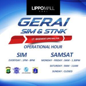 Jadwal SAMSAT Corner Lippo Mall Puri April 2024