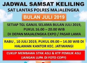 Jadwal Samsat Keliling Majalengka Mei 2025