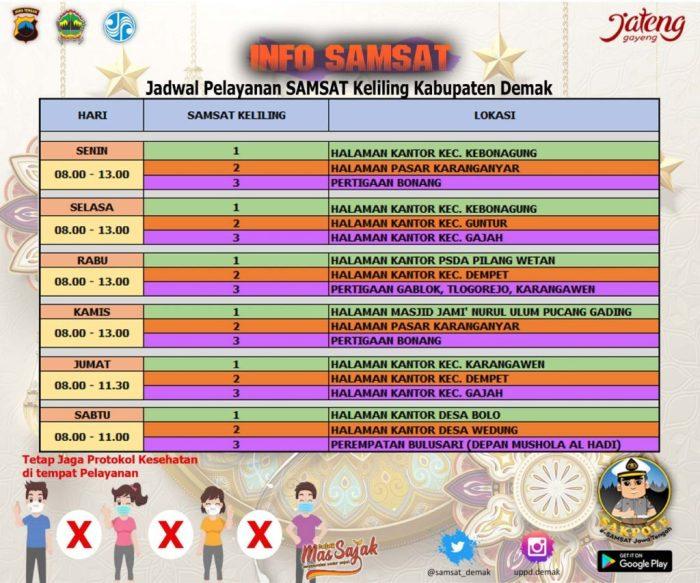 demak samsat keliling operasional berubah tengah provinsi pemerintah prov