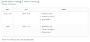 Jadwal SAMSAT Keliling Bogor Tengah