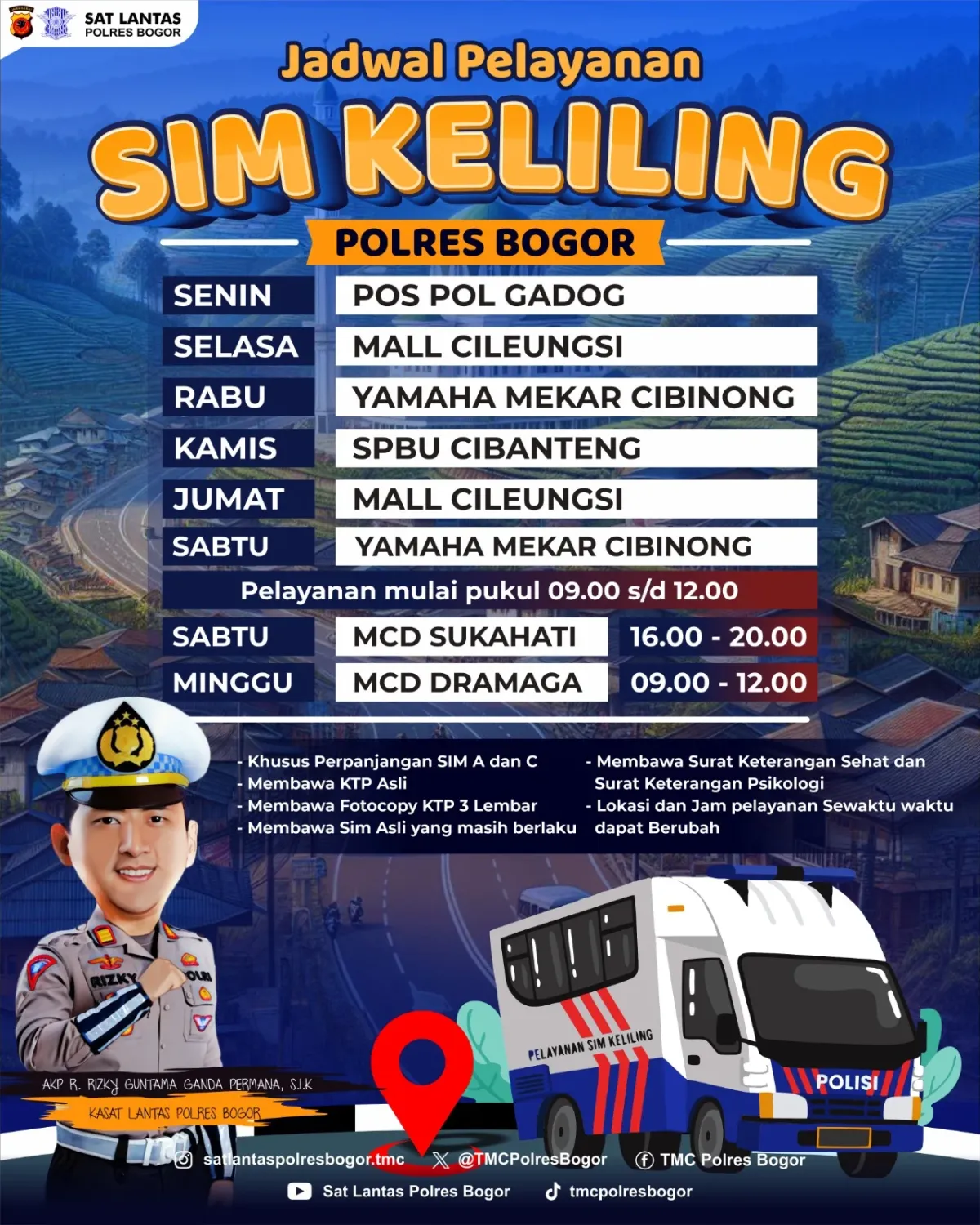 Jadwal Pelayanan SIM Keliling Polres Bogor